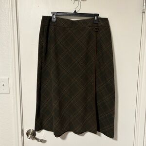 Requirements Dark Plaid Midi Skirt